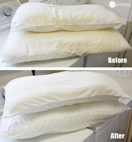 cara yang efektif, bagaimana untuk mendapatkan seprai putih dan bantal