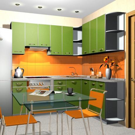 Dapur oranye-hijau (35 foto): cara membuat ruang dapur dalam warna hijau muda dengan tangan Anda sendiri, instruksi, tutorial foto dan video
