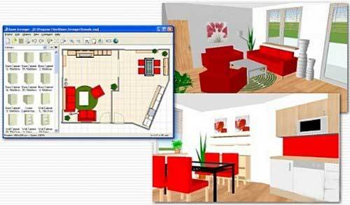 Model komputer tiga dimensi untuk interior apartemen