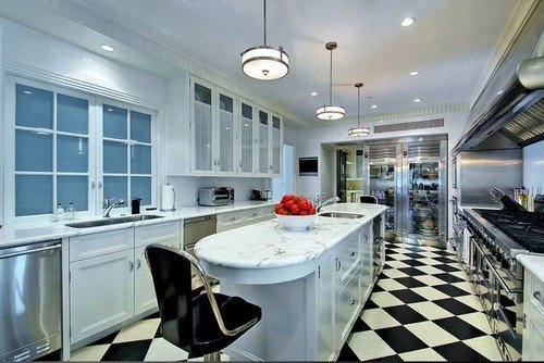 desain dapur hitam dan putih