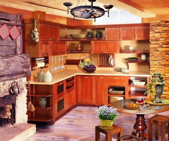 Set dapur yang menawan oleh pengrajin rumah yang terampil