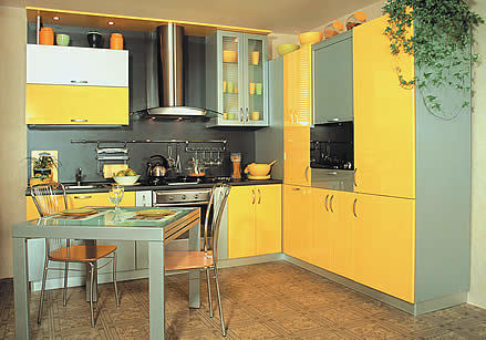 dapur dengan warna kuning