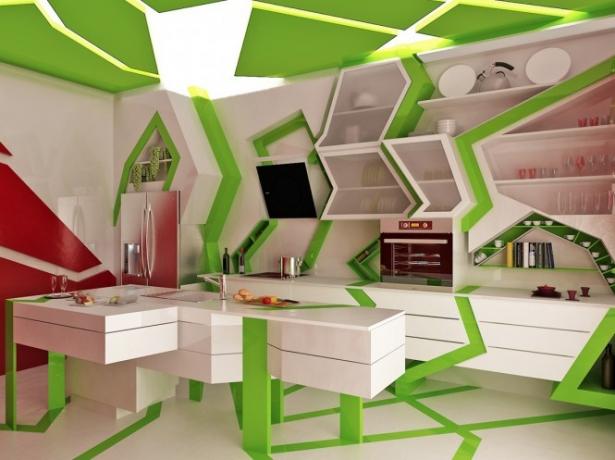 Dapur putih-hijau (45 foto): petunjuk video do-it-yourself untuk pemasangan, furnitur apa yang harus dipilih, harga, foto