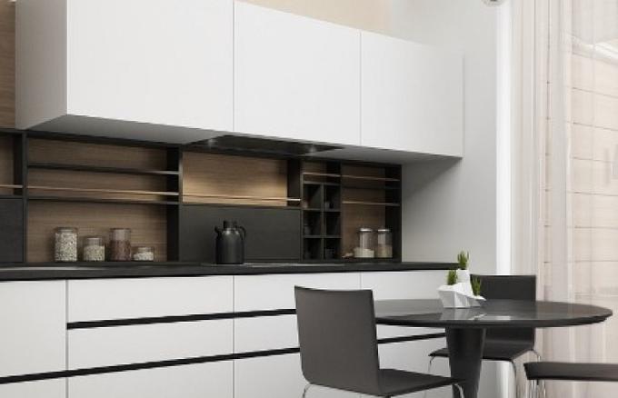 Alangkah baiknya memilih aksesori yang sesuai untuk dapur putih dan hitam.