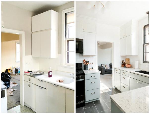 Dapur sebelum dan setelah perbaikan