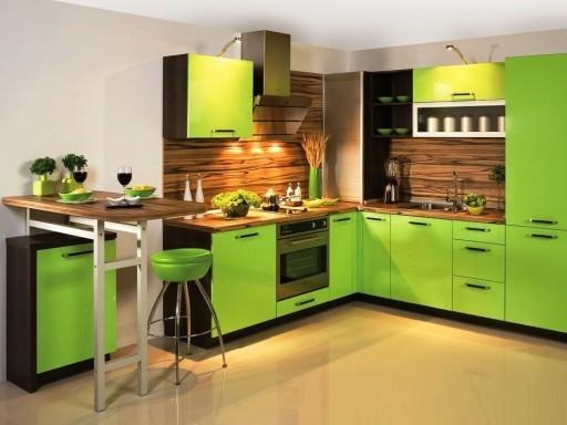Dapur hijau dan putih - warna kapur