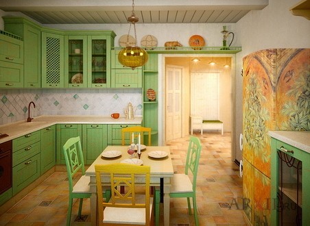 Interior dapur gaya Yunani