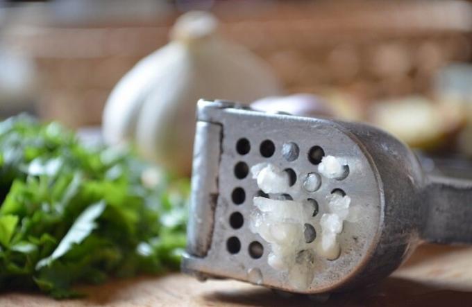 bau megah bawang putih - yang perlu untuk jamur kebab.