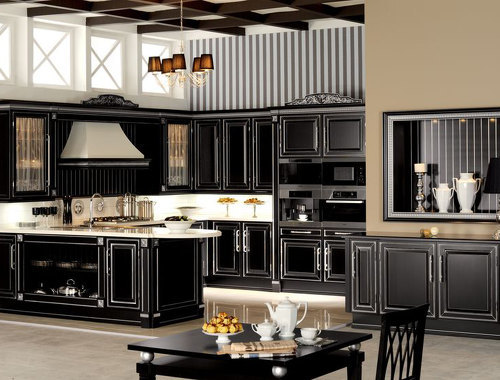 Set dapur hitam - kecanggihan interior