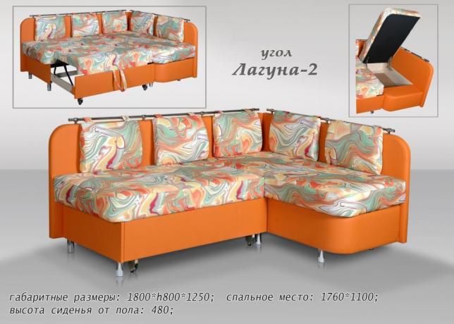 Sofa sudut lembut untuk dapur Laguna dari Belarusia