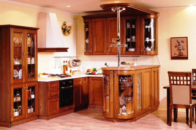 Lemari dapur modern berkualitas tinggi yang terbuat dari kayu solid dengan alat kelengkapan berteknologi tinggi juga akan menyenangkan keturunan kita.