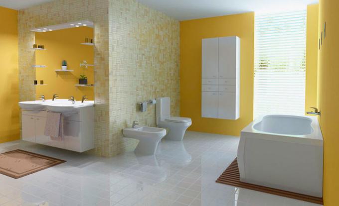 Untuk lantai di kamar mandi berkilauan kebersihan ruangan, sapu dan pel cukup.