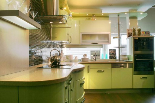 Dapur Pistachio (57 foto), naungan pistachio, warna hijau di interior dapur, desain DIY: petunjuk, tutorial foto dan video, harga