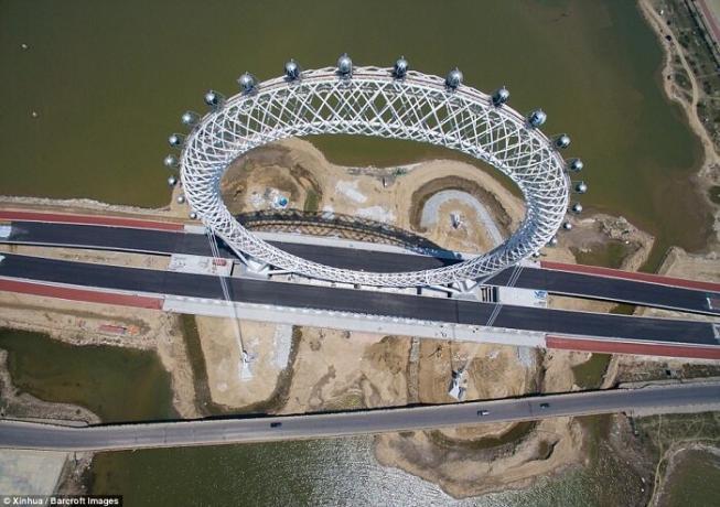 Unik poros bebas Ferris wheel di Cina.