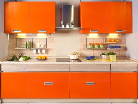 desain dapur oranye