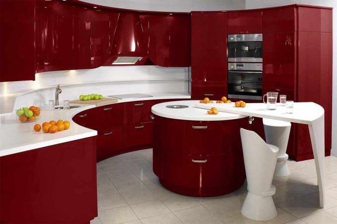 Dapur merah dan putih (51 foto): petunjuk video untuk mendekorasi ruang dapur dengan tangan, foto, dan harga Anda sendiri