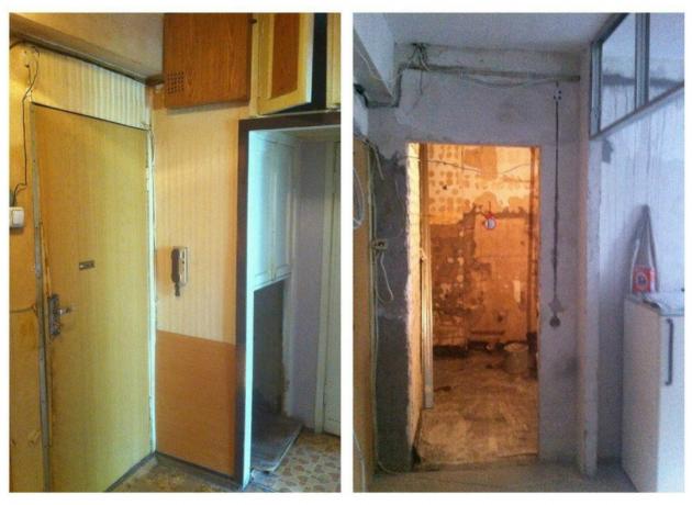 Dvushka 52 m² membunuh "Stalin": sebelum dan sesudah foto