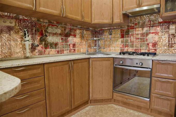 panel mosaik untuk dapur