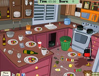 Cuplikan dari video game untuk anak-anak "Bersihkan dapur"