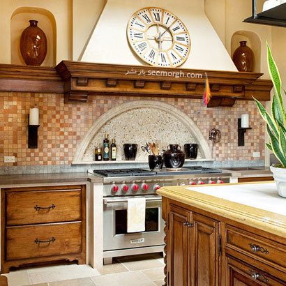 Interior dapur antik memberi rasa tenang dan terukur