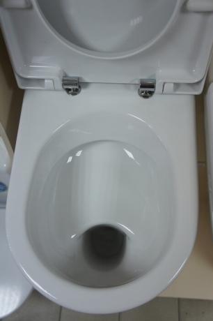 Toilet dengan "rak" atau "piring".
