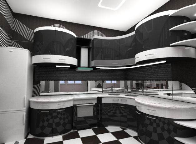 Dapur hitam dan putih mengkilap (56 foto): petunjuk video untuk membuat interior dengan tangan Anda sendiri, foto dan harga